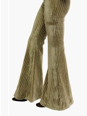 Free People Start Me Up Flare Velvet Sequin Pants, Size 4, NWT!